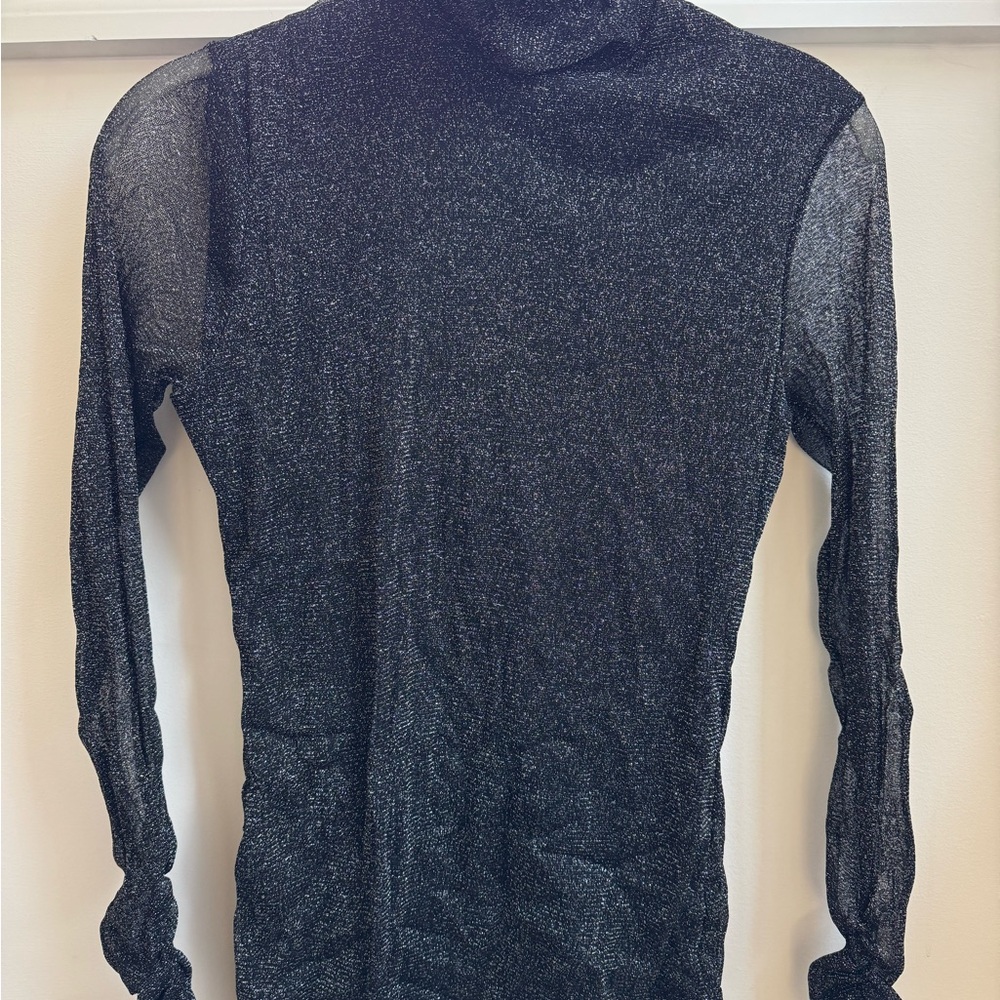 Elegant Black Sheer Turtleneck Top